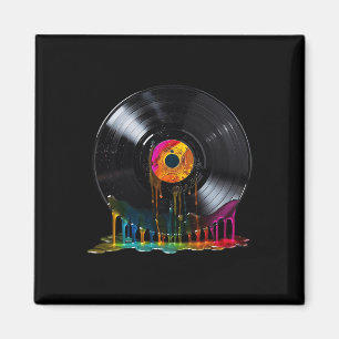 Vinyl Record Colorful Retro Vintage Vinyl Record T Magnet