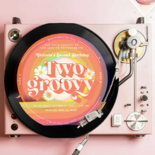 Vinyl Record Groovy, andra födelsedagsinbjudan Inbjudningar