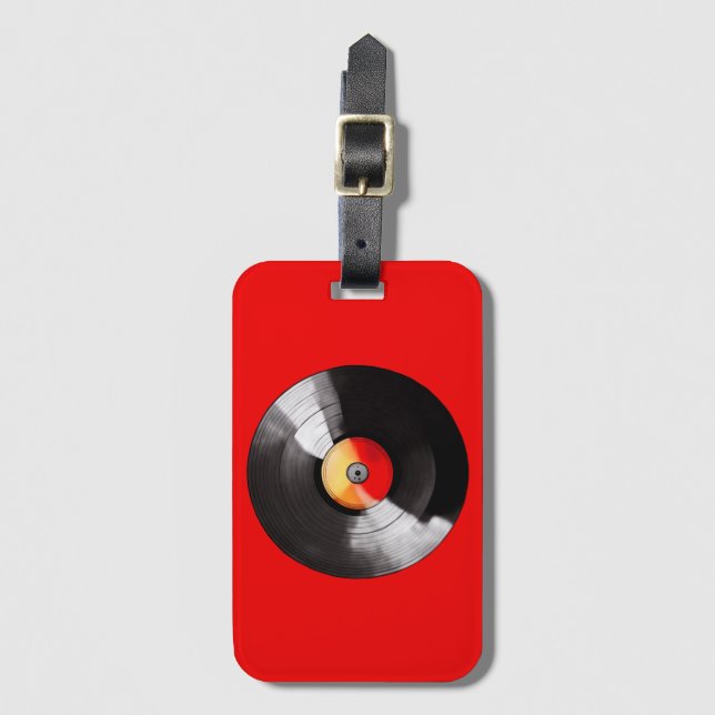 Vinyl Record Luggage Tag Bagagebricka (Framsida vertikal)