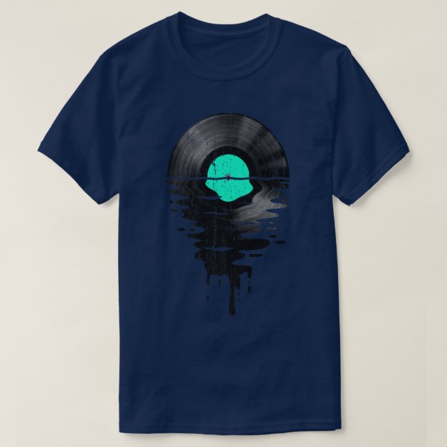 Vinyl Record Music LP Classic 80s Sunset  T Shirt (Design framsida)