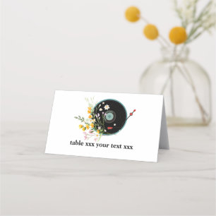 Vinyl Record, Oldies Rustic Music, blommor Placeringskort