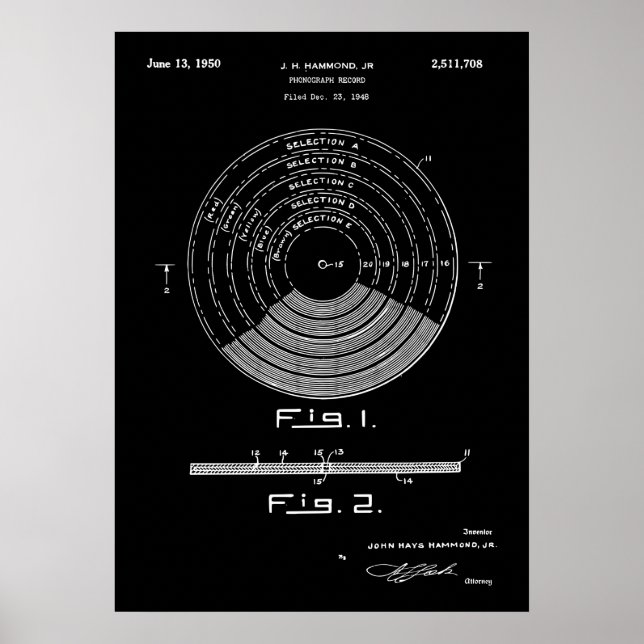 Vinyl Record Patent Poster (Framsidan)