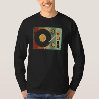 Vinyl Record Player Retro Music Record Collector   T Shirt