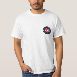 Vinyl Record Retro Grunge med Sakura-Blommar T Shirt