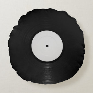 Vinyl Record Rund Kudde
