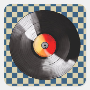Vinyl Record Stickers Fyrkantigt Klistermärke