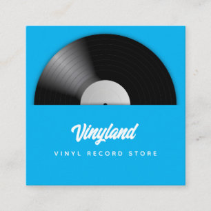 Vinyl Record Store Fyrkantigt Visitkort