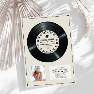Vinyl Record Tan Plaque Photo Studenten Inbjudningar