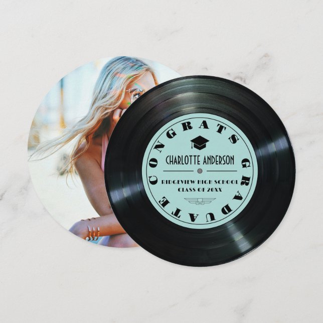 Vinyl Record Turcos Studenten-meddelande Kort (Fram/baksida)