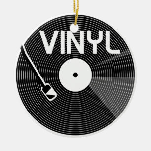 Vinyl Record Turntable Julgransprydnad Keramik
