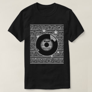 Vinyl Records Stars Tee Shirt