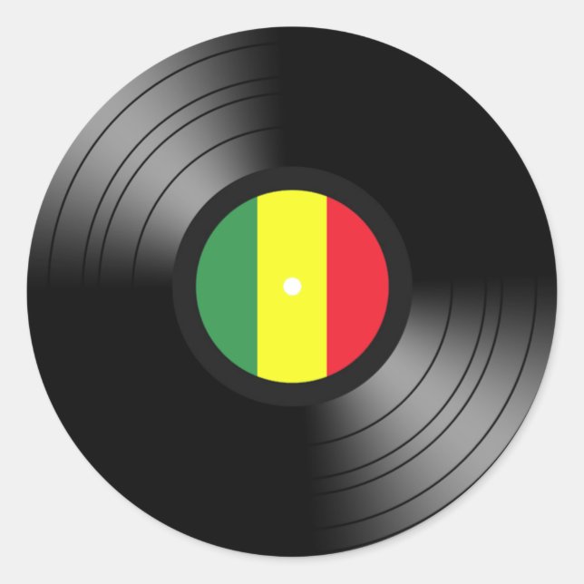 Vinyl reggae runt klistermärke (Framsida)