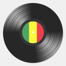 Vinyl reggae runt klistermärke