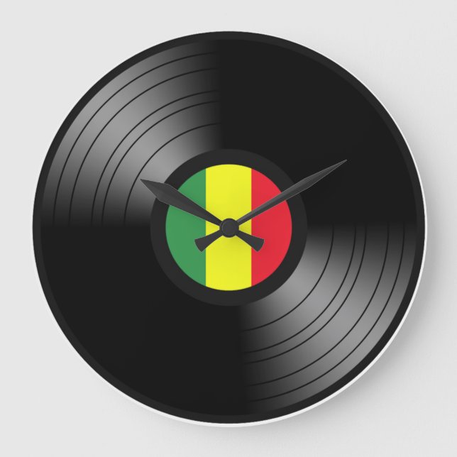 Vinyl reggae stor klocka (Framsida)