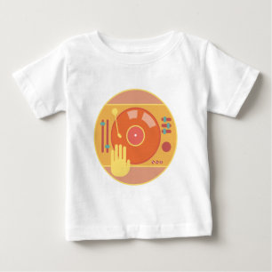 Vinyl-rekord-spelare-räcka-skrapa-ljust T-shirt
