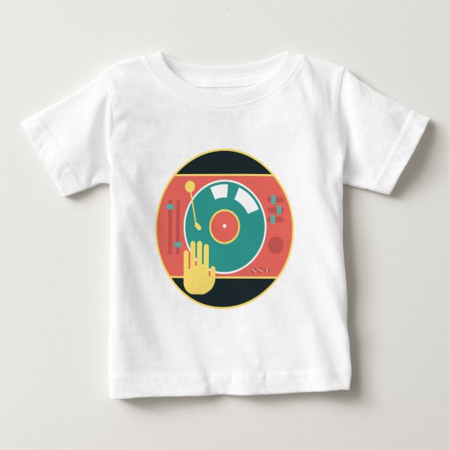Vinyl-rekord-spelare-räcka-skrapa T Shirt (Framsida)