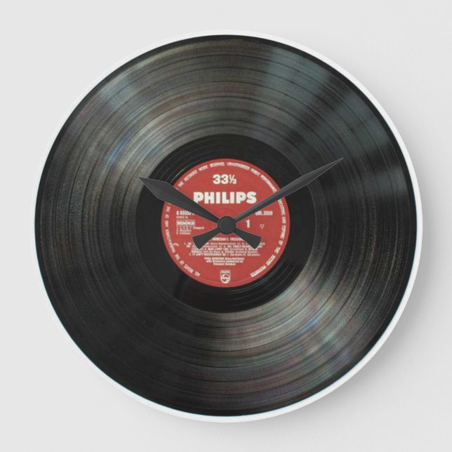 Vinyl Retro Wall Clock - Designers Choice Gifts Stor Klocka (Framsida)