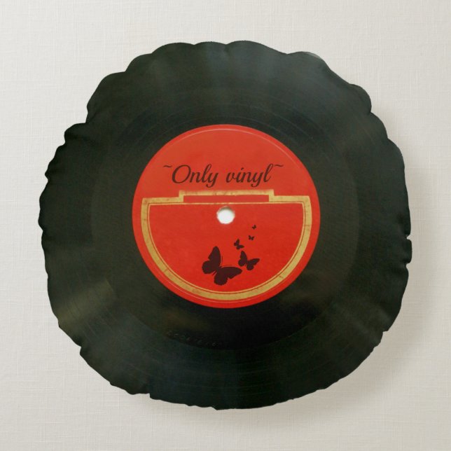 Vinyl Rund Kudde (Framsidan)