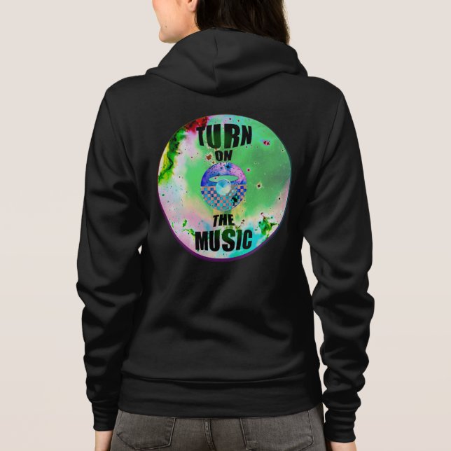 Vinyl slå på Music Black T Shirt (Baksida)