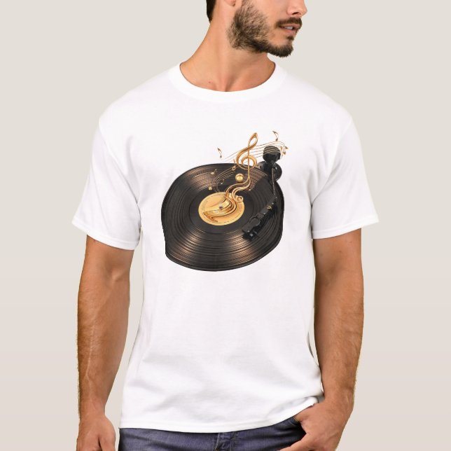 Vinyl Soul: Retro Music Harmony T Shirt (Framsida)
