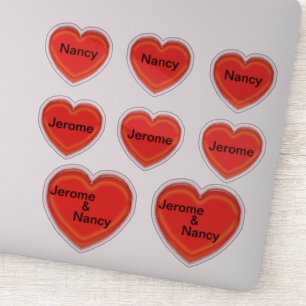 Vinyl Sticker - Hearts och Namn Klistermärken