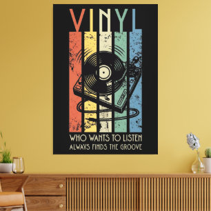 Vinyl Vibes – Hittar Alltid Grooven Retro Musik Canvastryck