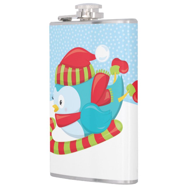 Vinyl Wrapped Flask, 8 oz. Fickplunta (Vänster)