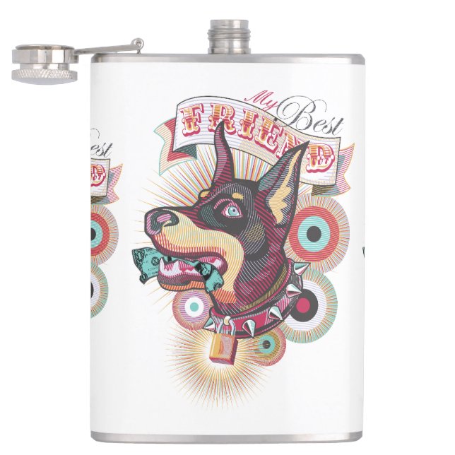 Vinyl Wrapped Flask – Urban Loyalty Doberman Art Fickplunta (Öppnad)