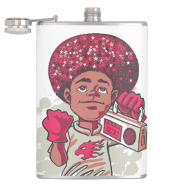 Vinyl Wrapped Flask – YOUTH Power Afro & Boombox  Fickplunta