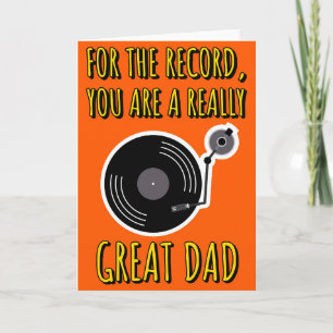 Vinylälskare Skiva Orange Fars Dag Kort