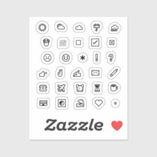 Vinylaufkleber Journal/Planer Symbole Sample Sheet Klistermärken