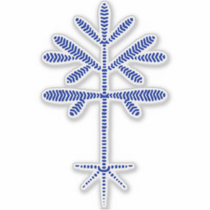 Vinyldecal med blå sapling klistermärken