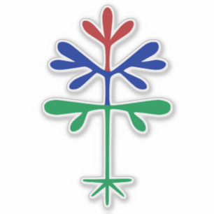 Vinyldecal med Tri-färg-sapling Klistermärken
