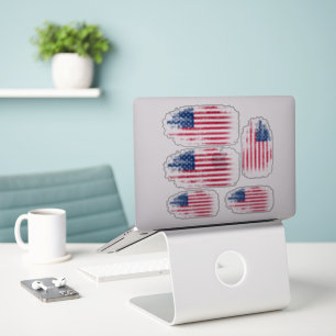 Vinyldekal i flagga, anpassningsbar i Förenade sta Klistermärken