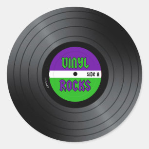 Vinylen vaggar LP Runt Klistermärke