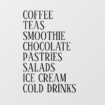 Vinylgenomskinlig mat för kaffe, tea och sallad