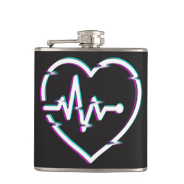 Vinylglasflaska för hjärtkontroll fickplunta