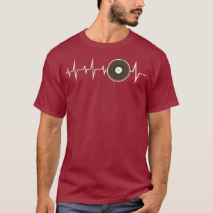 Vinylhjärtrytm - EKG Puls Line Vinyl Records DJ T Shirt