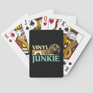 Vinyljunkie LP-skivor DJ skivspelare Musik samlare Casinokort