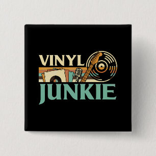 Vinyljunkie LP-skivor DJ skivspelare Musik samlare Knapp