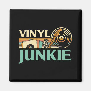 Vinyljunkie LP-skivor DJ skivspelare Musik samlare Magnet
