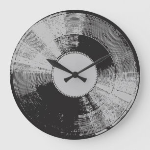 Vinylklocka, präglat stor klocka