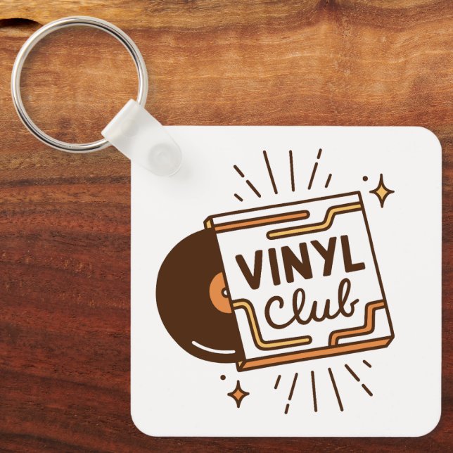 Vinylklubb analog musik estetik nyckelring (Framsida)