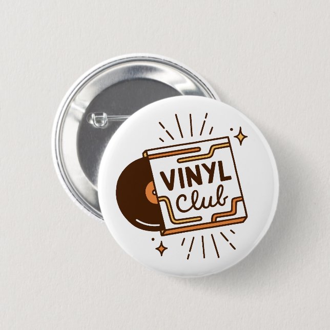 Vinylklubb för analog musikälskare knapp (Framsida & baksida)