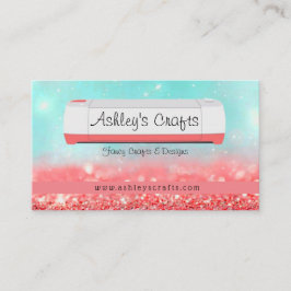 Vinylkraftning och design - Coral & Turquise Busi Visitkort