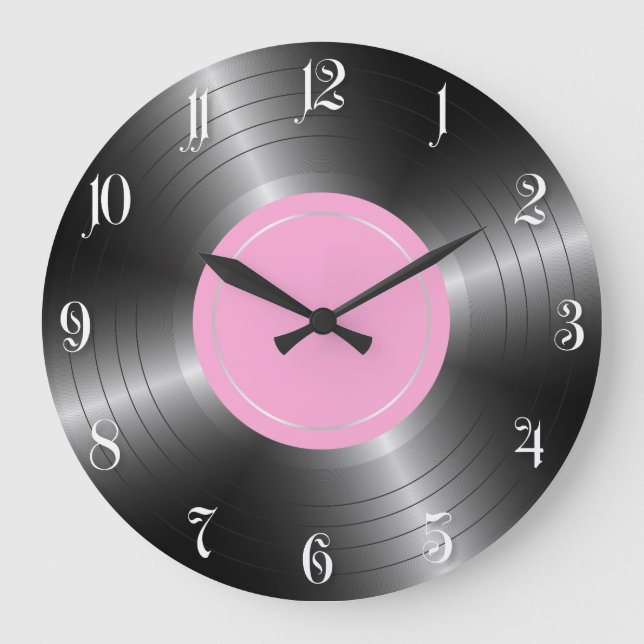 Vinyllong play-skiva stor klocka (Framsida)