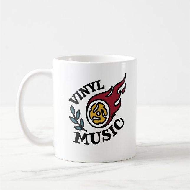 Vinylmusik Flammätning 45 RPM-adapter Kaffemugg (Vänster)