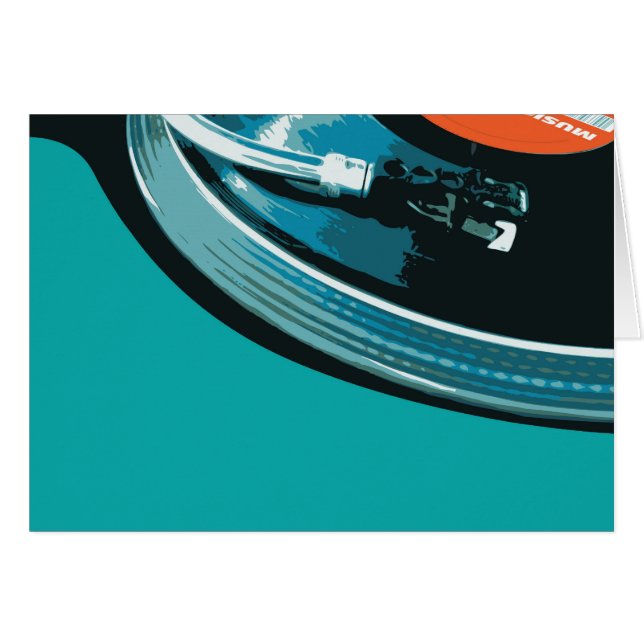 Vinylmusik Turnable Hälsningskort (Framsidan Horizontal)