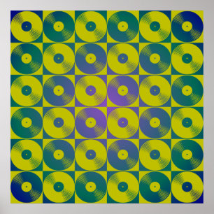 Vinylmusikposter popart stil square poster