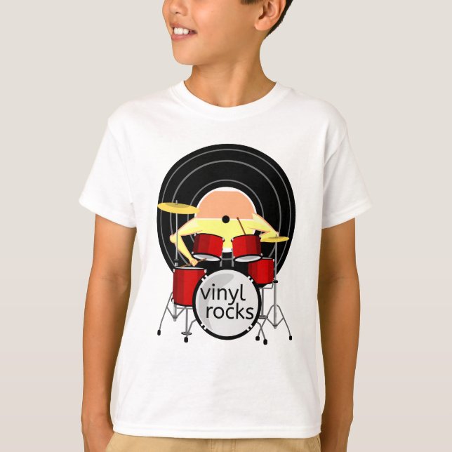 Vinylmusiktrummor T Shirt (Framsida)